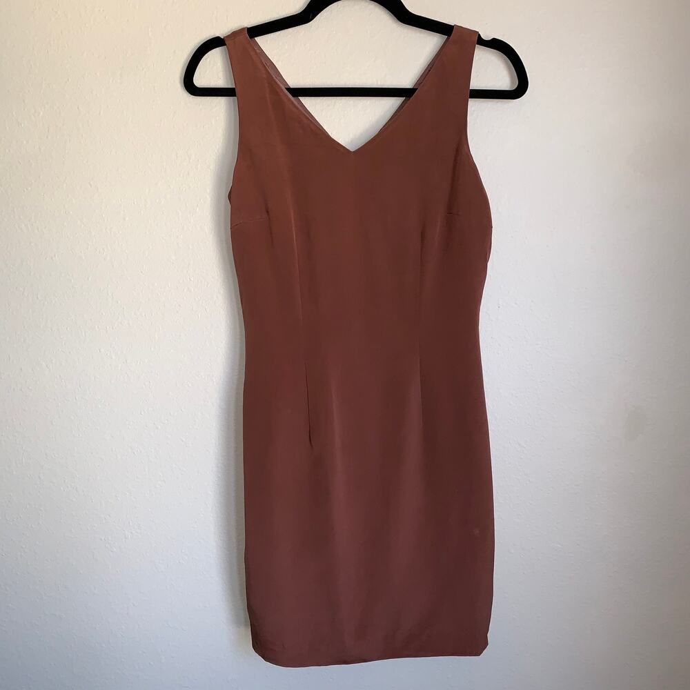 Hugo Buscati Brown Silk‎ Mini Dress